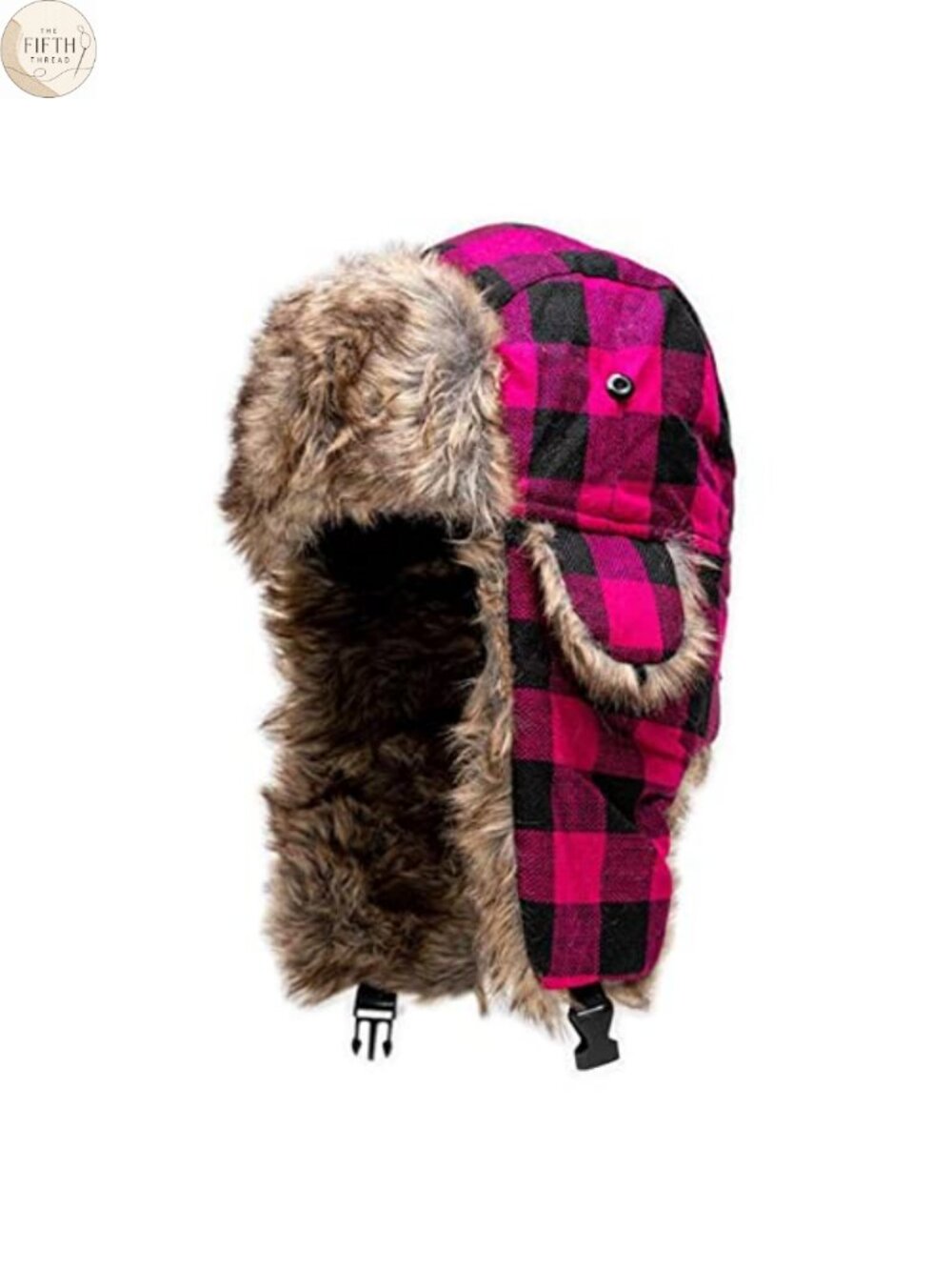 Faux Fur Lined Trapper Hat with Ear Flap Adjustable Winter Ski Snowboard